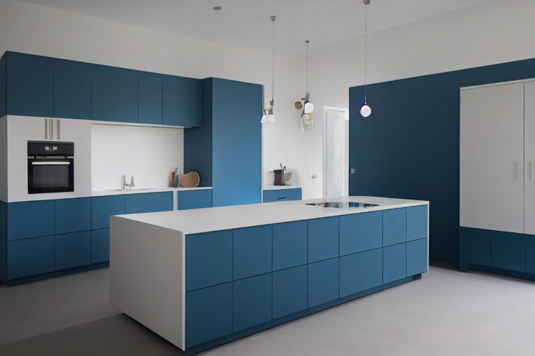 Modern open-plan kitchen with a large central island.