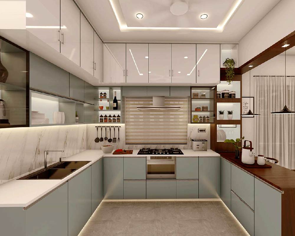 Shower area and water outlets positioned in the North-East zone for positive energy.