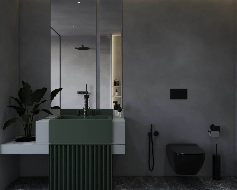 Toilet commode placed in the West or Northwest direction as per Vastu Shastra.